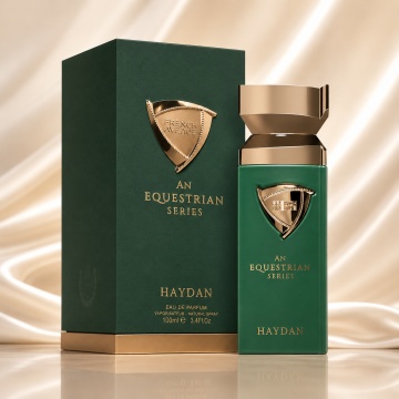 Parfum Arăbesc Bărbat Haydan An Equestrian Series French Avenue 100 ml, Apă de Parfum, Inspirat de Haltane Parfums de Marly, Aromă Lemnos Ambrată Nobilă cu Bergamotă, Lavandă, Șofran, Cedru, Condimente, Trandafir, Oud, Ambră, Lemn de Santal și Mosc