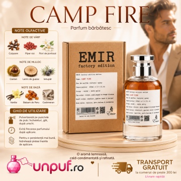 Parfum Arăbesc Camp Fire Factory Edition Emir 100 ml, Apă de Parfum Unisex Damă și Bărbat, Aromă Aromatic Condimentată, Caldă, Lemnoasă și Memorabilă, Inspirată de By The Fireplace Maison Margiela - Img 9