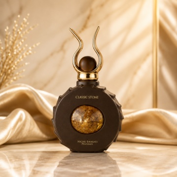 Parfum Arăbesc Classic Stone Lattafa 100 ml, Apă de Parfum Unisex, Damă și Bărbat, Inspirat Complex, Aromă Lemnos Florală Moscată cu Chimen, Cardamom, Violetă, Șofran, Piele Întoarsă, Cuișoare, Nucșoară, Osmanthus, Ambră Gri, Lichen, Mosc și Note Lemnoase - Img 2