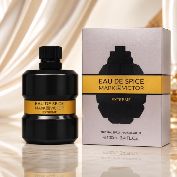 Parfum Arăbesc Eau De Spice Extreme Mark & Victor Fragrance World 100 ml, Apă de Parfum Bărbați, Aromă Lemnos Condimentată cu Scorțișoară, Chimion, Șofran, Whiskey, Tutun și Vanilie