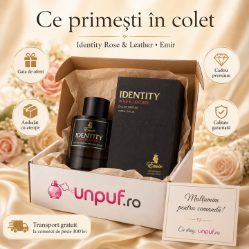 Parfum Arăbesc Emir Identity Rose & Leather 100 ml, Apă de Parfum Unisex Damă și Bărbat, Aromă Piele Lemnoasă, Condimentată, Florală, Rafinată și Memorabilă, Inspirată de Rose & Cuir - Img 4