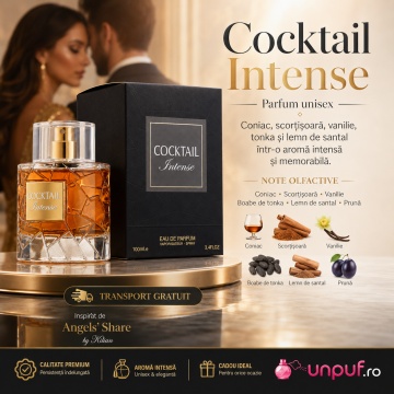 Parfum Arăbesc Fragrance World Cocktail Intense 100 ml, Apă de Parfum Unisex, Damă și Bărbat, Aromă Oriental Condimentată cu Citrice, Piper, Scorțișoară, Condimente Calde, Lemn de Cedru, Rășini, Patchouli, Ambră, Mosc și Vanilie - Img 10