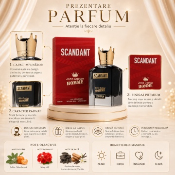 Parfum Arăbesc Fragrance World John Gustav Homme Scandant 100 ml, Apă de Parfum Bărbat, Aromă Aromatic Lemnoasă cu Grapefruit, Bergamotă, Piper, Geranium, Lavandă, Salvie, Ambră, Cedru, Mosc și Vetiver - Img 3