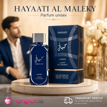 Parfum Arăbesc Hayaati Al Maleky Lattafa 100 ml, Apă de Parfum Bărbat, Aromă Lemnos Aromatică cu Bergamotă, Ghimbir, Nucșoară, Piper Roz, Cedru, Labdanum, Tămâie, Ambră și Mosc - Img 10