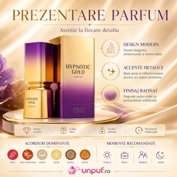 Parfum Arăbesc Hypnotic Gold French Avenue 100 ml, Apă de Parfum Unisex, Damă și Bărbat, Inspirat A Night In Marrakesh, Aromă Oriental Ambrată Dulce și Cald Condimentată cu Șofran, Citrice, Rășini, Flori Albe, Note Balsamice, Vanilie, Iris, Miere, Lemn de - Img 3