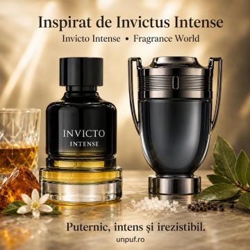 Parfum Arăbesc Invicto Intense Fragrance World 100 ml, Apă de Parfum Bărbat, Aromă Aromatic Ambrată Marină cu Note Marine, Floare de Portocal, Piper Negru, Ambroxan, Dafin, Whisky, Patchouli, Ambră, Lemn de Guaiac și Mosc - Img 8