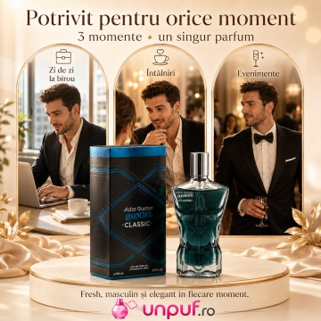 Parfum Arăbesc John Gustav Homme Classic Fragrance World 100 ml, Apă de Parfum Bărbat, Aromă Aromatic Lemnoasă Clasică cu Bergamotă, Lămâie, Lavandă, Vetiver, Geranium, Salvie, Cedru, Ambră și Mosc - Img 6