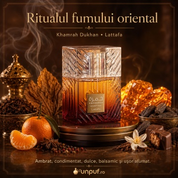 Parfum Arăbesc Khamrah Dukhan Lattafa 100 ml, Apă de Parfum Unisex Damă și Bărbat - Img 9