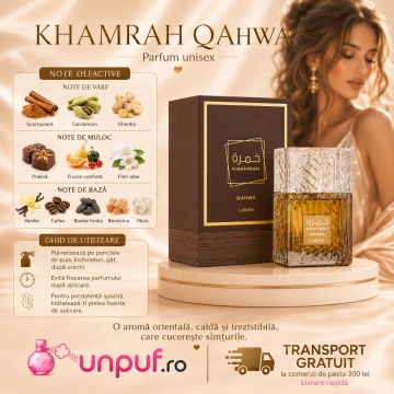 Parfum Arăbesc Khamrah Qahwa Lattafa 100 ml, Apă de Parfum Unisex Damă și Bărbat, Aromatic Condimentat - Img 9