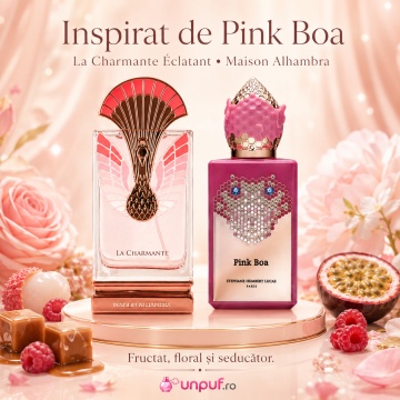 Parfum Arăbesc La Charmante Éclatant Maison Alhambra EDP 100 ml Unisex, Inspirat Pink Boa Stéphane Humbert Lucas 777, Aromă Floral Fructată cu Coacăză Neagră, Zmeură, Bujor, Trandafir, Vanilie și Mosc - Img 8