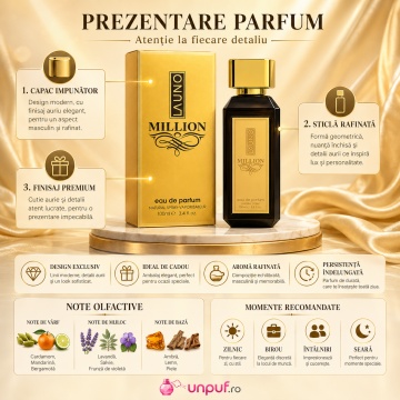Parfum Arăbesc La Uno Million Le Parfum Fragrance World 100 ml, Apă de Parfum Bărbați, Aromă Pielărie Condimentată, Inspirat 1 Million Parfum Rabanne - Img 3