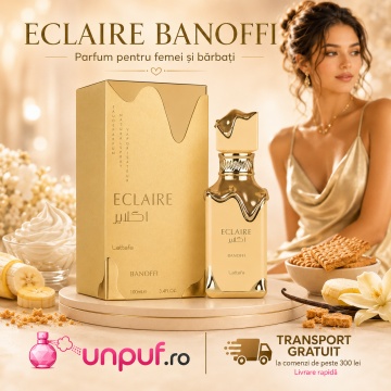 Parfum Arabesc Lattafa Eclaire Banoffi EDP 100 ml Unisex, Damă și Bărbat, Aromă Gurmandă cu Banană, Caramel, Vanilie și Mosc - Img 10