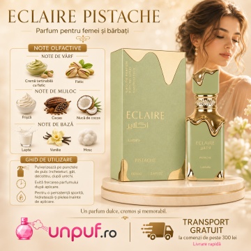 Parfum Arabesc Lattafa Eclaire Pistache EDP 100 ml, Unisex, Damă și Bărbat, Dulce, Cremos și Gurmand - Img 8