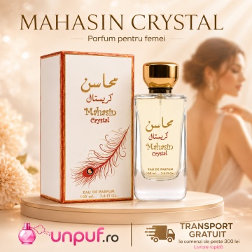 Parfum Arăbesc Lattafa Mahasin Crystal 100 ml, Apă de Parfum Unisex, Damă și Bărbat, Aromă Fructat Florală cu Măr, Coacăze Negre, Frezie, Tangerină, Iasomie și Bergamotă - Img 10