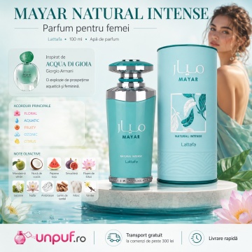 Parfum Arabesc Lattafa Mayar Natural Intense EDP 100 ml, Damă, Proaspăt Acvatic și Floral Fructat - Img 12