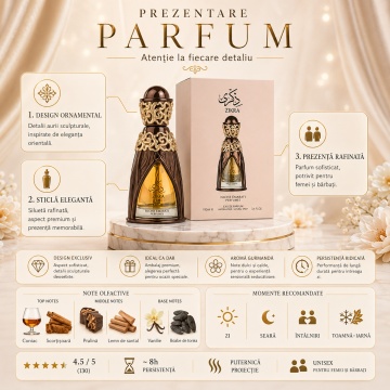Parfum Arăbesc Lattafa Pride Zikra 100 ml, Apă de Parfum Unisex, Aromă Oriental Gurmandă cu Coniac, Scorțișoară, Praline, Vanilie și Tonka - Img 3