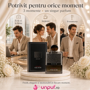 Parfum Arăbesc Lattafa Pure Desire Intense Man 100 ml, Apă de Parfum Bărbat, Aromă Intensă cu Citrice, Piersică, Șofran, Ghimbir, Oud, Santal și Mosc - Img 6