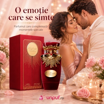 Parfum Arăbesc Lattafa Sakeena 100 ml, Apă de Parfum Damă, Aromă Dulce Fructată cu Fructul Pasiunii, Mandarină, Trandafir, Zmeură, Praline, Cafea și Vanilie - Img 7