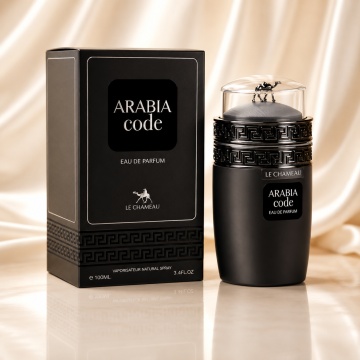 Parfum Arăbesc Le Chameau Arabia Code EDP 100 ml Bărbați, Inspirat Armani Code, Aromă Oriental Ambrată cu Citrice, Condimente, Șofran, Rășini, Flori Albe, Cedru, Ambră, Mosc și Vanilie