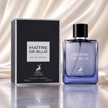Parfum Arăbesc Maitre De Blue Maison Alhambra EDP 100 ml Bărbați, Inspirat Bleu De Chanel, Aromă Lemnos Aromatică cu Grepfrut, Lămâie, Mentă, Piper Roz, Ghimbir, Iasomie, Nucșoară, Paciuli, Cedru, Tămâie, Vetiver și Mosc