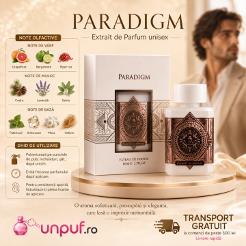 Parfum Arăbesc Paradigm French Avenue Extrait de Parfum 80 ml Unisex, Inspirat Paragon Initio, Aromă Lemnos Ambrată Modernă cu Grapefruit, Bergamotă, Piper Roz, Cedru, Lavandă, Salvie, Patchouli, Ambroxan, Mosc și Vetiver - Img 9