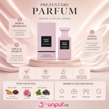 Parfum Arăbesc Picky Rose Fragrance World 80 ml, Apă de Parfum Unisex, Damă și Bărbat, Aromă Floral Trandafir Modern cu Piper Roz, Trandafir, Zmeură, Bujor, Geranium, Iasomie, Patchouli, Mosc și Vanilie - Img 3