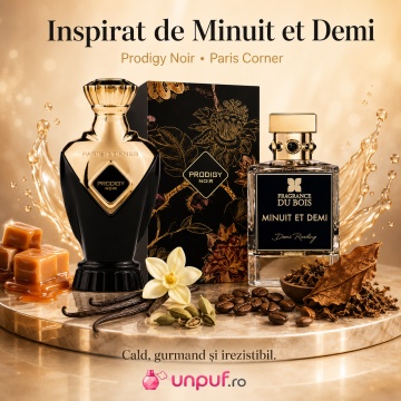 Parfum Arăbesc Prodigy Noir Paris Corner 100 ml, Apă de Parfum Bărbat, Aromă Oriental Gurmandă, Caldă, Dulce și Elegantă, Inspirat Minuit Et Demi - Img 8
