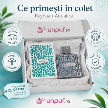 Parfum Arăbesc Rayhaan Aquatica EDP 100 ml pentru Bărbați, Aromă Fresh Exotică, Citrice, Cocos, Bergamotă, Rom și Mosc - Img 8