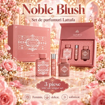 Parfum Arăbesc Set Cadou Lattafa A Luxurious Badee Al Oud Noble Blush 3 Pcs - Img 5