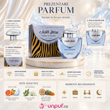 Parfum Arăbesc Sultan Al Shabab Ard Al Zaafaran 100 ml, Apă de Parfum Bărbat, Aromă Oriental Condimentată, Inspirat Invictus Aqua - Img 3
