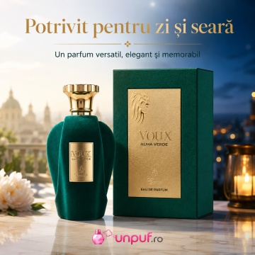 Parfum Arăbesc Voux Alma Verde Emir 100 ml, Apă de Parfum Unisex, Damă, Bărbat, Aromă Citric Aromatică, Verde, Curată și Sofisticată, Inspirat Vibrato Xerjoff - Img 8
