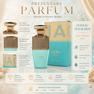 Parfum Arăbesc Zodiac Solmaris Paris Corner 100 ml, Apă de Parfum Unisex, Damă și Bărbat, Aromă Fresh Solară, Inspirat Aqua Pour Homme Marine Tonic - Img 3