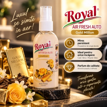 Parfum Auto Concentrat Gold Million, Parfum Ambiental pentru Interior Auto si Casa, Aromă Intensă și Elegantă, 100 ml - Img 3