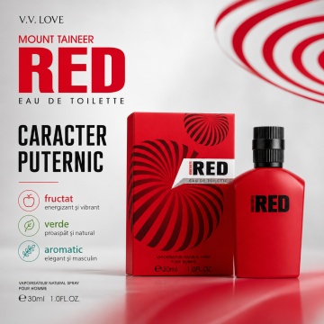Parfum Bărbat V.V. Love Mount Taineer Red Eau de Toilette 30 ml, Inspirat din Hugo Red Hugo Boss, Aromă Fructată, Verde și Aromatică - Img 2