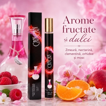 Parfum CanCan 35 ml, Apă de Parfum Damă, Aromă Fructat Florală Dulce și Feminină, Format Compact, Note de Zmeură, Nectarină, Cassis, Clementină, Orhidee Sălbatică, Floare de Portocal, Mosc și Lemn Alb - Img 6