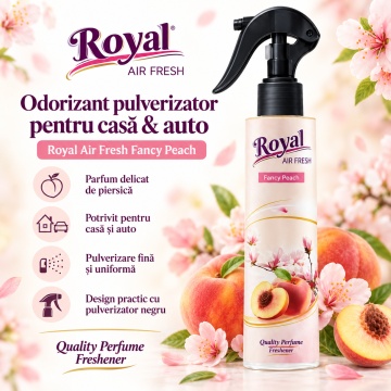 Parfum Concentrat de Cameră Guma Turbo Fancy Peach Royal, Parfum Ambiental Intens cu Aromă Dulce și Fructată, pentru Spații Interioare si Auto, 250 ml