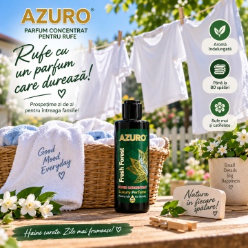 Parfum Concentrat pentru Rufe Azuro Japanese Garden, până la 80 Spălări, Aromă Florală și Fresh, pentru Spălare Automată și Manuală, 200 ml - Img 6