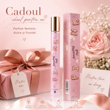 Parfum Damă Amazing Pink 35 ml V.V. Love, Apă de Toaletă, Inspirat de Cloud Pink Ariana Grande, Aromă Dulce Fructată cu Pitahaya, Fructe de Pădure, Ananas, Apă de Cocos, Orhidee de Vanilie, Pralină și Mosc - Img 4