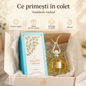 Parfum Damă Andaleeb Asdaaf, Eau de Parfum 100 ml, Floral Citric, Iasomie, Trandafir, Patchouli, Lemn de Santal și Vetiver - Img 4