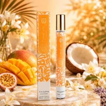 Parfum Damă Arăbesc Golden Horizon 35 ml V.V. Love, Apă de Toaletă, Inspirat de Yara Tous Lattafa, Aromă Tropicală Dulce cu Mango, Nucă de Cocos, Maracuia, Iasomie, Vanilie și Mosc