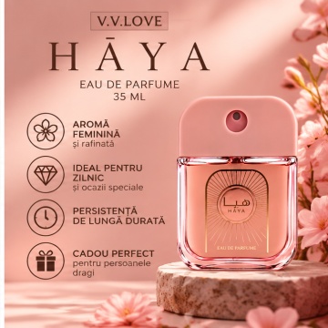 Parfum Dama V.V.Love Haya, Eau de Parfum EDP, 35 ml, Aroma Fructata Florala, Capsuni, Spray, pentru Zi si Seara - Img 3