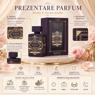 Parfum Lattafa Badee Al Oud Amethyst 100 ml – Parfum Arabesc, parfum arăbesc, edp, Unisex, Damă, Bărbat - Img 4