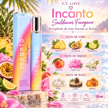 Parfum pentru femei Si V.V. Love, Apa de Parfum, 35 ml, aroma fructata lemnoasa, coacaze negre, frezie, mandarina, bergamota, trandafir de mai, neroli, vanilie, paciuli si ambroxan - Img 4