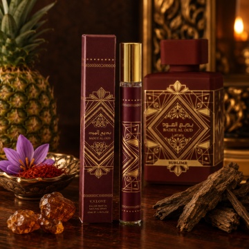 Parfum Unisex Arăbesc Bade’e Al Oud 35 ml V.V. Love, Apă de Parfum, Inspirat de Bade’e Al Oud Sublime Lattafa, Aromă Fructată Orientală cu Măr, Lici, Trandafir, Prune, Iasomie, Mușchi, Vanilie și Paciul - Img 5