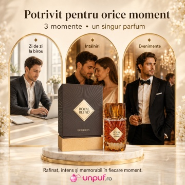 Parfum Unisex Arăbesc French Avenue Royal Blend Bourbon 100 ml, Apă de Parfum, Aromă Oriental Ambrată cu Scorțișoară, Coniac, Șofran, Note Verzi, Stejar, Condimente Calde, Rășini, Vanilie, Ambră, Mosc și Cedru - Img 6