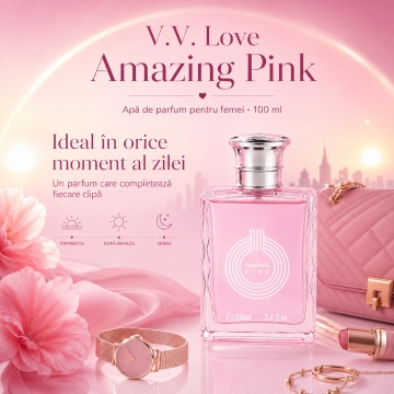 Parfum V.V. Love Amazing Pink, Apă de Parfum Damă, 100 ml - Img 3