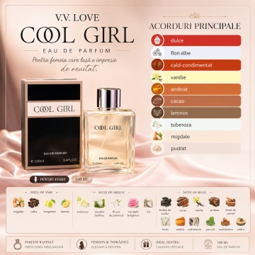 Parfum V.V. Love Cool Girl, Apă de Parfum Damă, 100 ml, Inspirat din Good Girl Carolina Herrera - Img 2