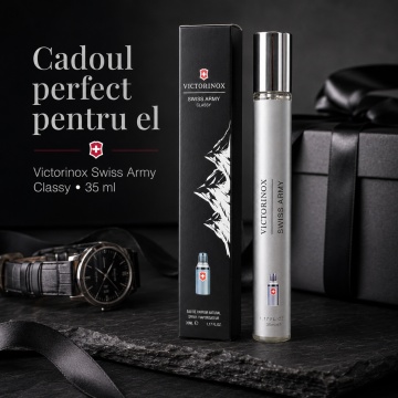 Parfum Victorinox Swiss Army Classic 35 ml, Apă de Parfum Bărbat, Aromă Fresh Aromatică și Lemnoasă, Format Compact, Note de Mentă, Bergamotă, Yuzu, Ghimbir, Lavandă, Rozmarin, Cedru, Mosc și Ambră - Img 2