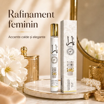 Parfum Yara Moi 35 ml, Apă de Parfum Damă, Aromă Floral Fructată Dulce și Ambrată, Format Compact, Note de Iasomie, Piersică, Caramel, Ambră, Paciuli și Lemn de Santal - Img 6