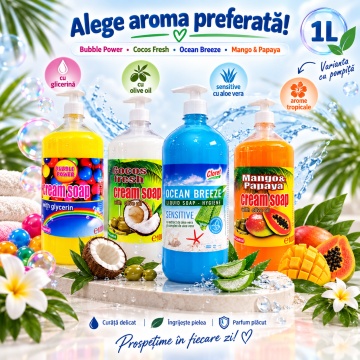 Săpun Lichid Cremos Cloret Bubble Gum cu Pompiță – 1 L - Img 6